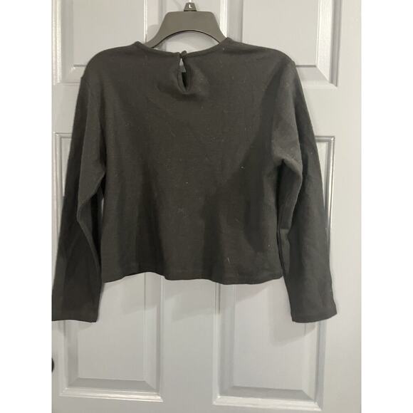 Eileen Fisher 100% Wool Vintage Crew Neck Sweater Size Small Key Hole Vtg - Picture 3 of 7